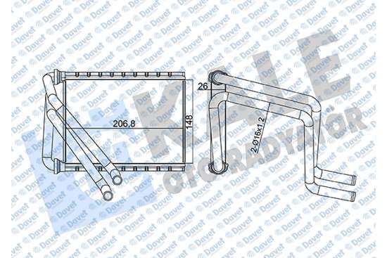 KALE 370665 Kalorifer Radyatoru (Borulu) (Brazing Al/Al)  Civic 1.5t 16>21 [26mm]